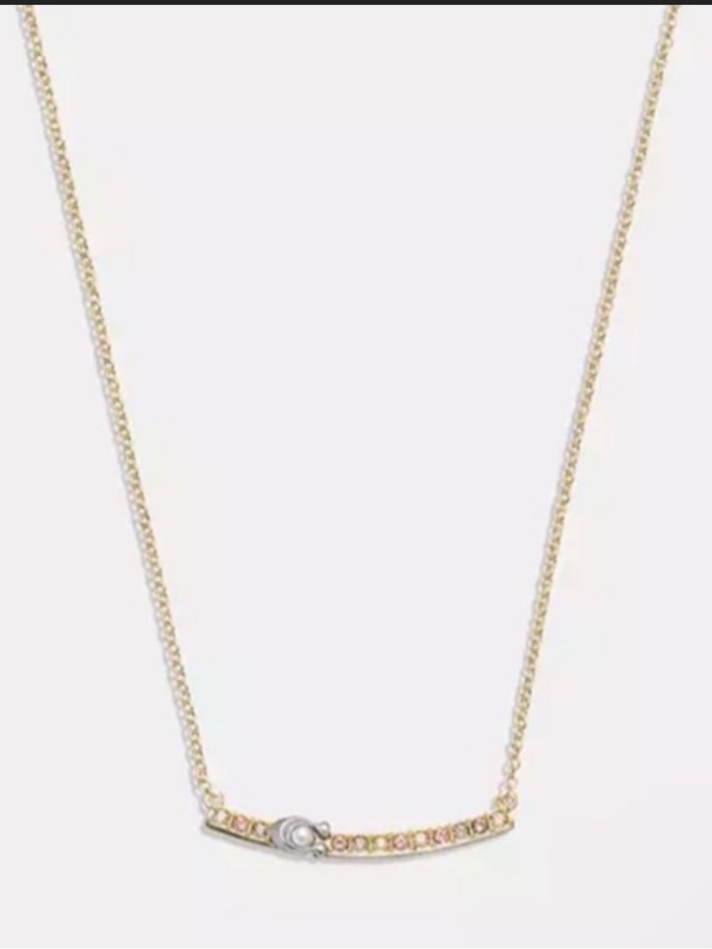 COACH SIGNATURE GOLD pavé BAR NECKLACE